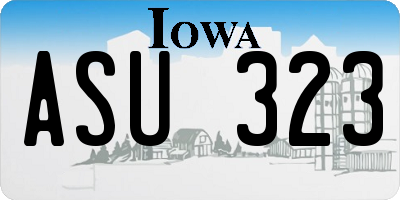 IA license plate ASU323