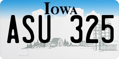 IA license plate ASU325