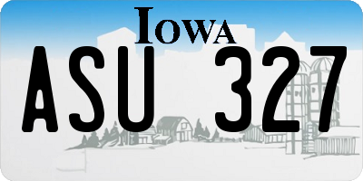 IA license plate ASU327