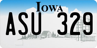 IA license plate ASU329