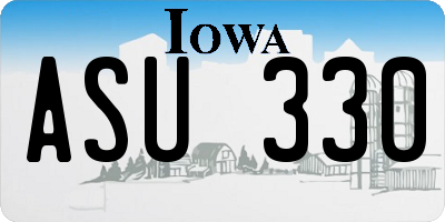 IA license plate ASU330