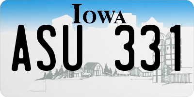IA license plate ASU331