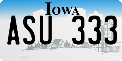 IA license plate ASU333
