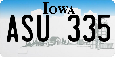 IA license plate ASU335