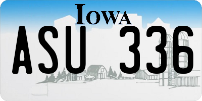 IA license plate ASU336