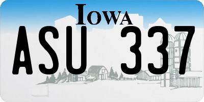 IA license plate ASU337