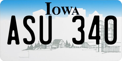 IA license plate ASU340