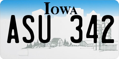 IA license plate ASU342