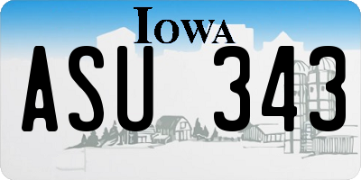 IA license plate ASU343