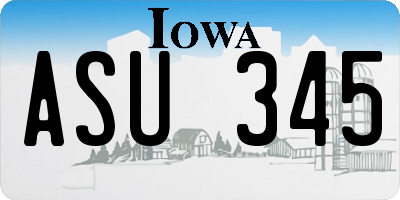IA license plate ASU345