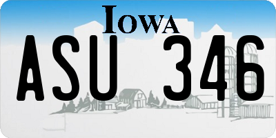 IA license plate ASU346