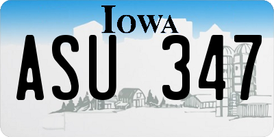 IA license plate ASU347
