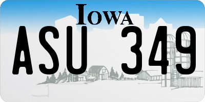 IA license plate ASU349