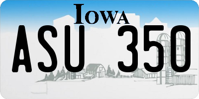 IA license plate ASU350