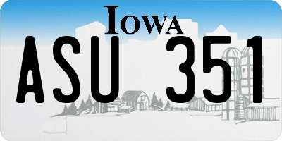 IA license plate ASU351