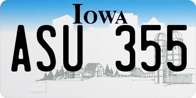 IA license plate ASU355