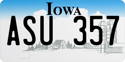IA license plate ASU357