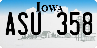 IA license plate ASU358