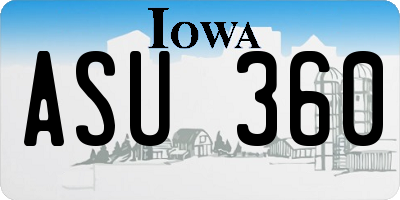 IA license plate ASU360
