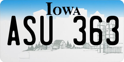 IA license plate ASU363