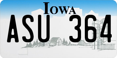 IA license plate ASU364