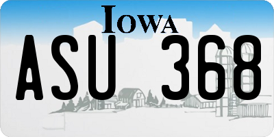 IA license plate ASU368