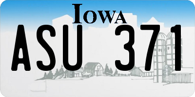 IA license plate ASU371