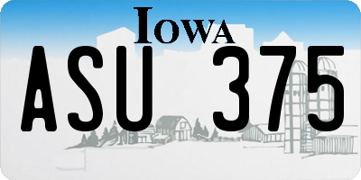 IA license plate ASU375