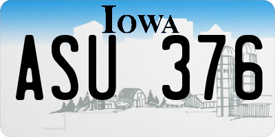 IA license plate ASU376