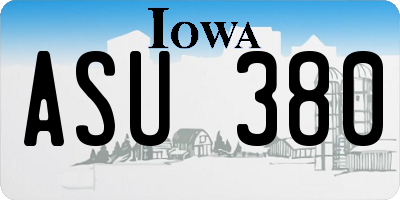 IA license plate ASU380