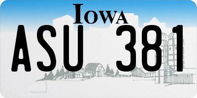 IA license plate ASU381