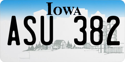 IA license plate ASU382