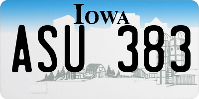 IA license plate ASU383