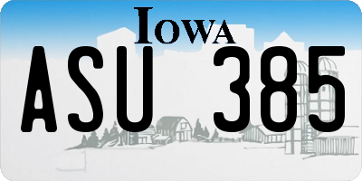 IA license plate ASU385