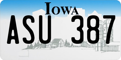 IA license plate ASU387