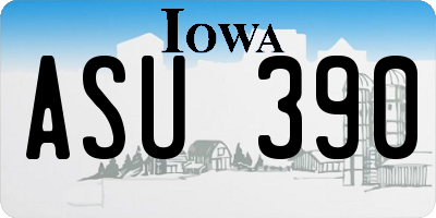 IA license plate ASU390