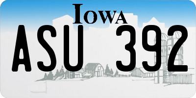 IA license plate ASU392