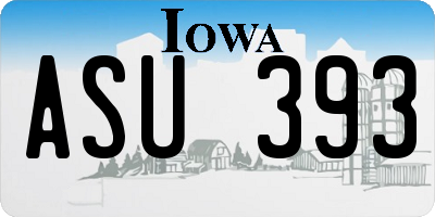IA license plate ASU393