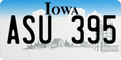 IA license plate ASU395