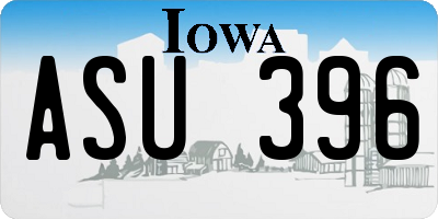 IA license plate ASU396