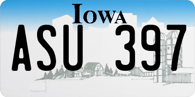 IA license plate ASU397