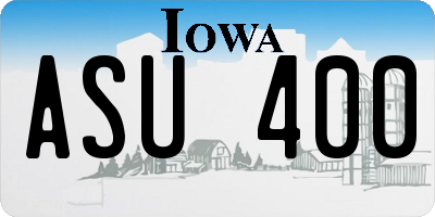 IA license plate ASU400