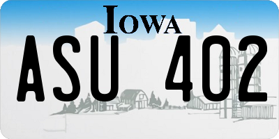 IA license plate ASU402