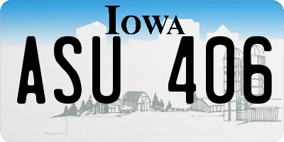 IA license plate ASU406