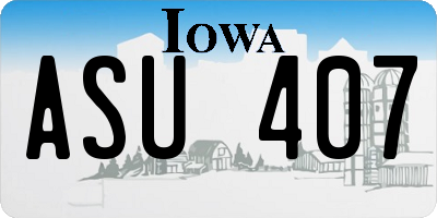 IA license plate ASU407