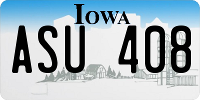IA license plate ASU408