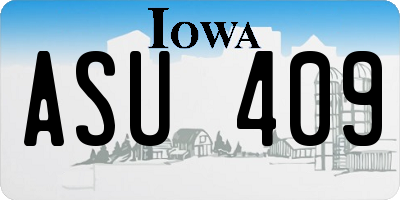 IA license plate ASU409