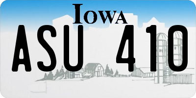 IA license plate ASU410