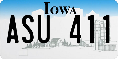IA license plate ASU411