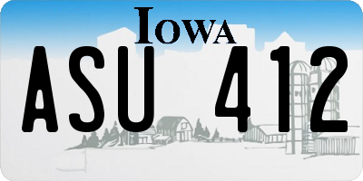 IA license plate ASU412